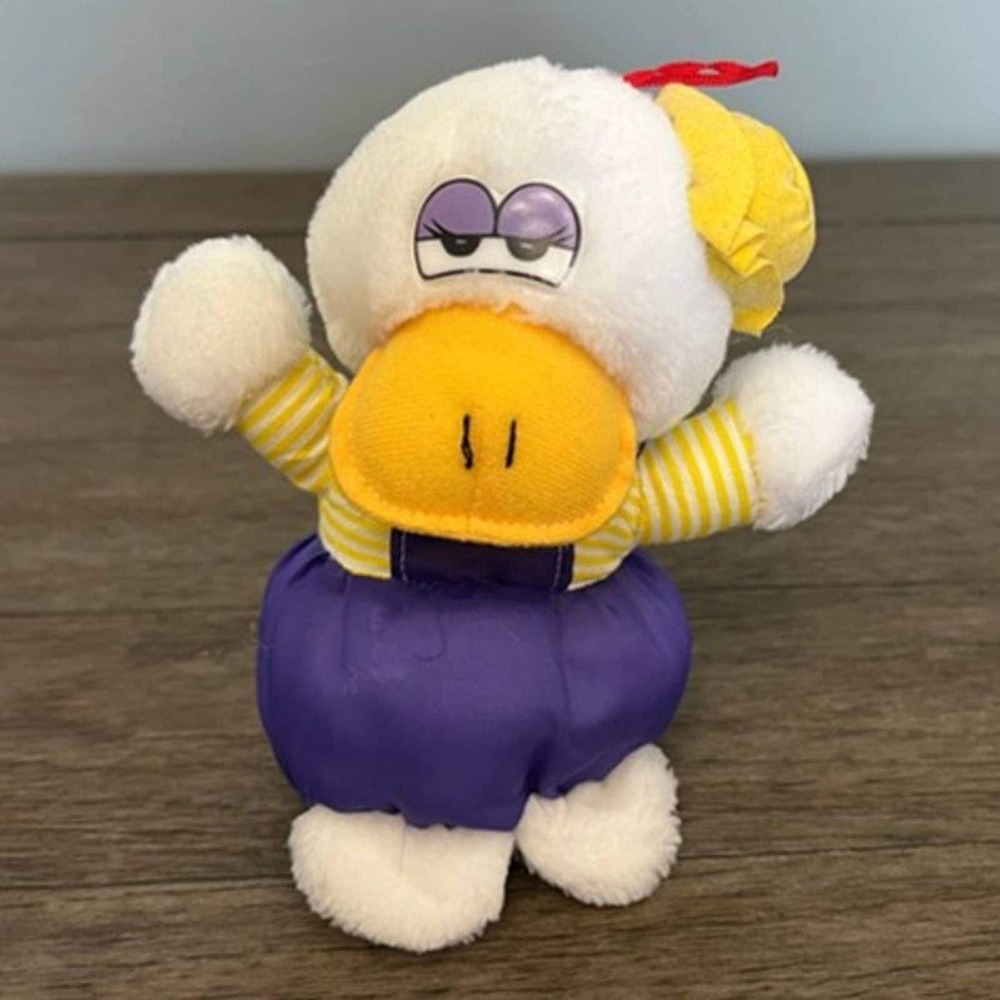 Nanco Duck in Nylon Overalls & Yellow Striped Shirt Plush Vintage